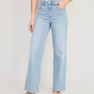 Old Navy Women’s High Rise Wow Wide Leg Jeans Size 18 Light Blue Wash Denim